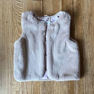 H&M Girls Faux Fur Vest, 5T, Brown